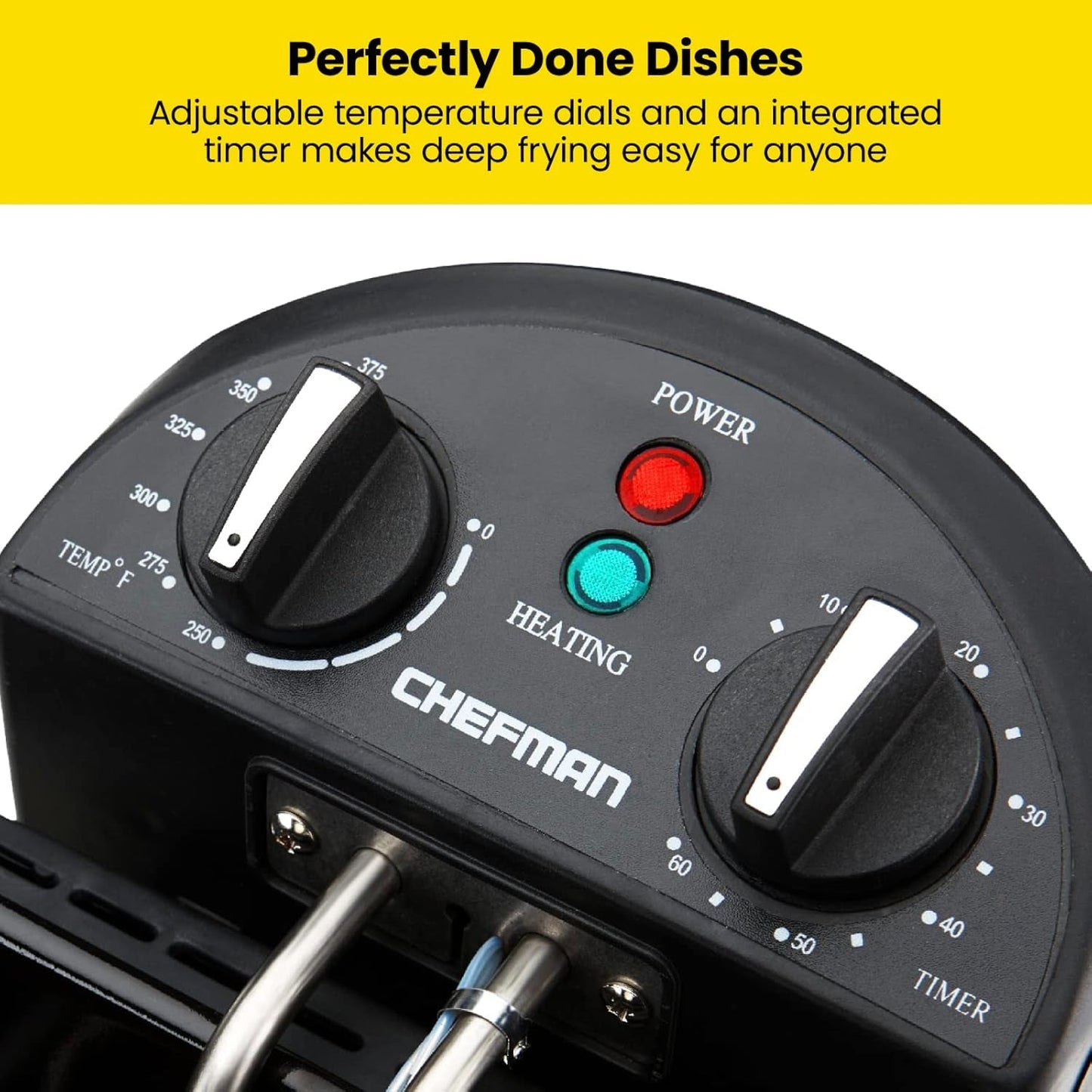 4.5 Liter Deep Fryer w/Basket Strainer, XL Jumbo Size, Adjustable Temperature & Timer, Perfect for Fried Chicken, Shrimp, French Fries, Chips & More, Removable Oil-Container, Stainless Steel