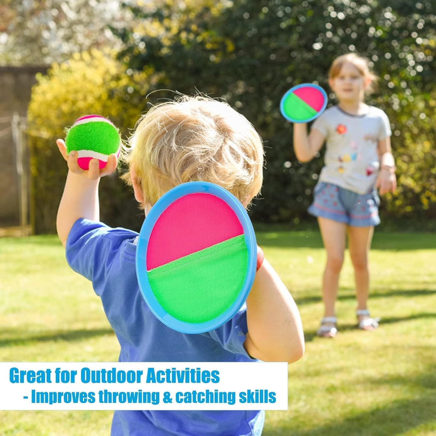 Ayeboovi Toss and Catch Ball Game Outdoor Toys for Kids Yard Games Beach Toys Outside Games for 3 4 5 6 7 8 9 10 Year Old Boys Girls
