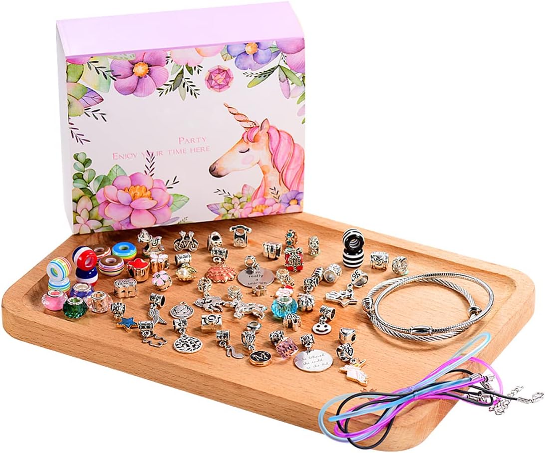COO&KOO Charm Bracelet Making Kit, A Unicorn Girls Toy That Inspires Creativity and Imagination, Crafts for Girls Ages 8-12 with Jewelry Making Kit Perfect Gifts for 6 7 8 9 10 Girl Self-Expression!