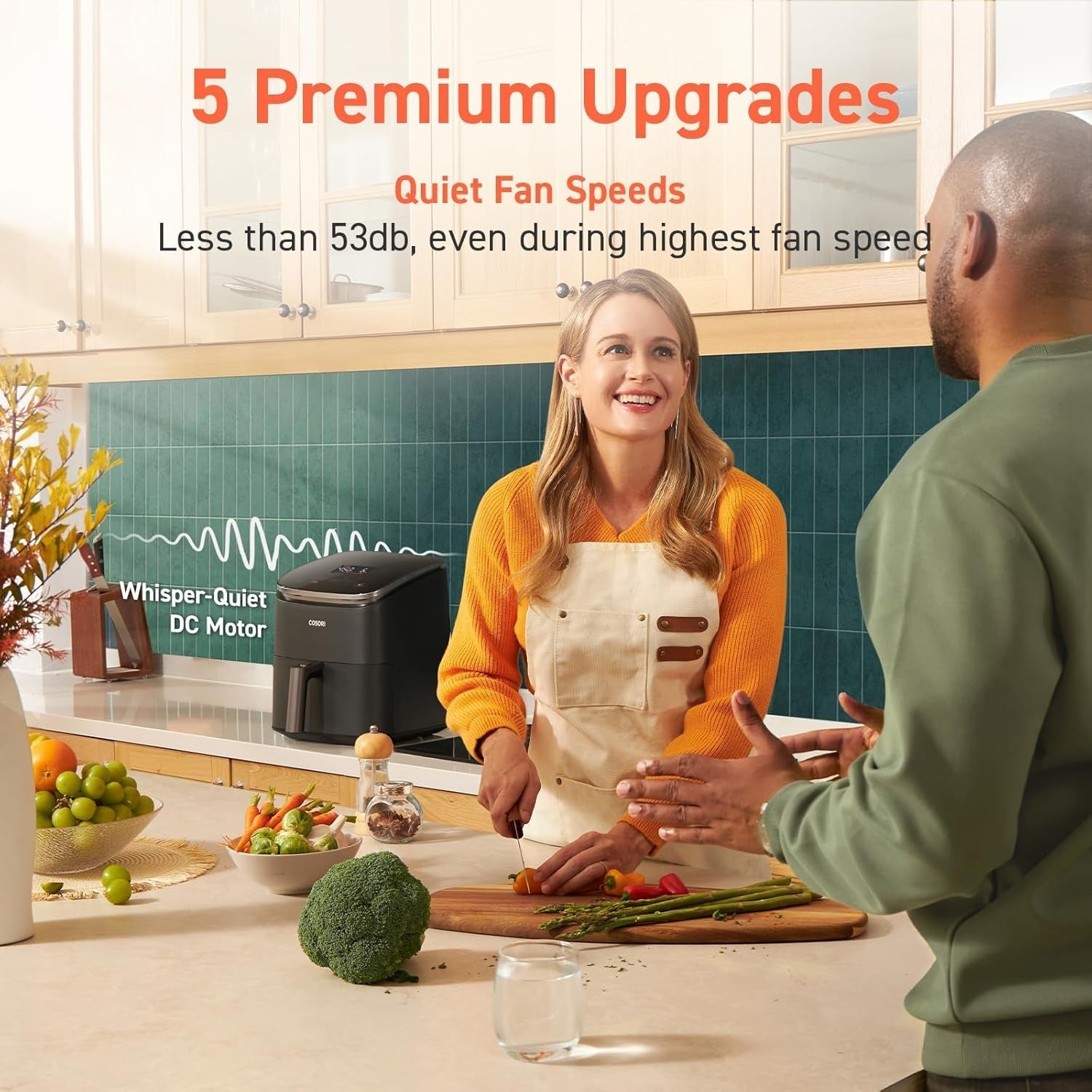 Air Fryer 9-in-1, Compact & Large 6-Qt, Fast Turbo Modes, 90–450°F Precise Heat for Even Results, Up to 95% Less Oil*, Roast, Bake, Dry, Reheat, Frozen, Broil, Proof, 120V, TurboBlaze, Ceramic