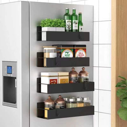 Metal 4 Pack Magnetic Spice Storage Rack Organizer