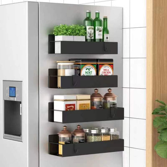 Metal 4 Pack Magnetic Spice Storage Rack Organizer