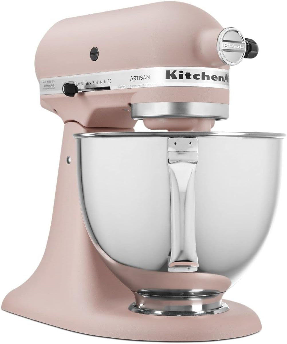 Artisan Series 5 Quart Tilt Head Stand Mixer with Pouring Shield KSM150PS, Feather Pink