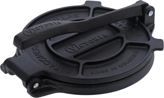 8 Inches Cast Iron Tortilla Press, Roti Maker and Tortilladora, Pataconera Seasoned with Flaxseed Oil, Made in Colombia