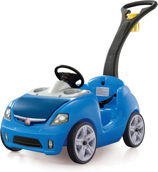 Whisper Ride II Buggy Kids Push Car, Ride On Toy, Stroller Substitute, Includes Seat Belt & Horn, Made of Durable Plastic, Max Weight 50 lbs., For Toddlers 1.5-4 Years Old, Blue