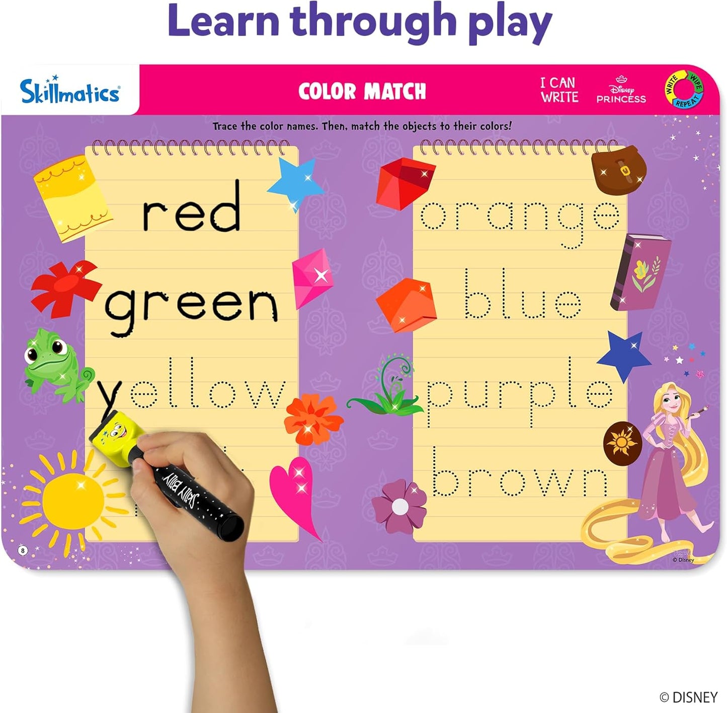 Skillmatics I Can Write Disney Princess - Reusable Preschool Learning Activities, Educational Toy and Game, Back to School Supplies, Gifts for Students, Kids, Toddlers Ages 3, 4, 5, 6