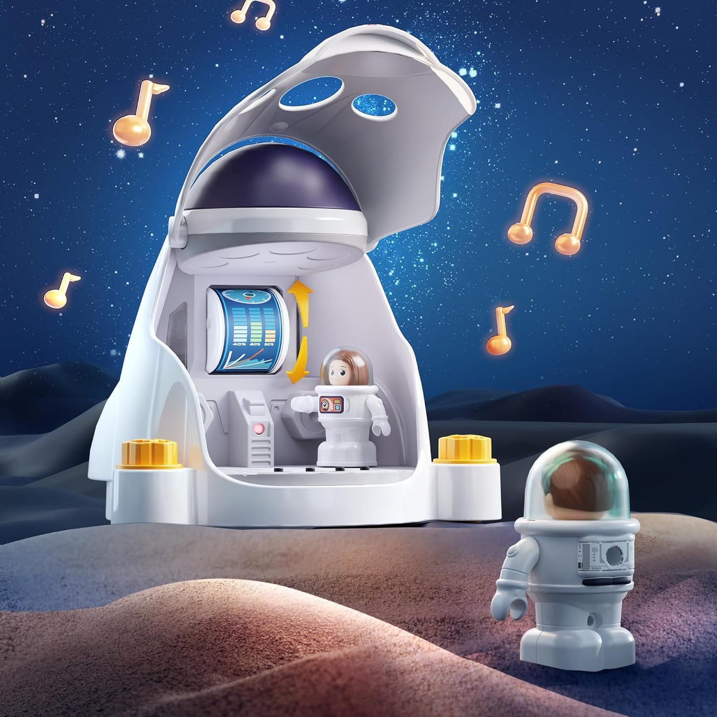 iPlay, iLearn Rocket Space Toys, Kids Spaceship Playset W/Space Shuttle, 2 Astronauts, Educational STEM Take Apart Outer Space Adventure W/Electric Drill, Gift for 3 4 5 6 7 8 Year Old Boy Girl