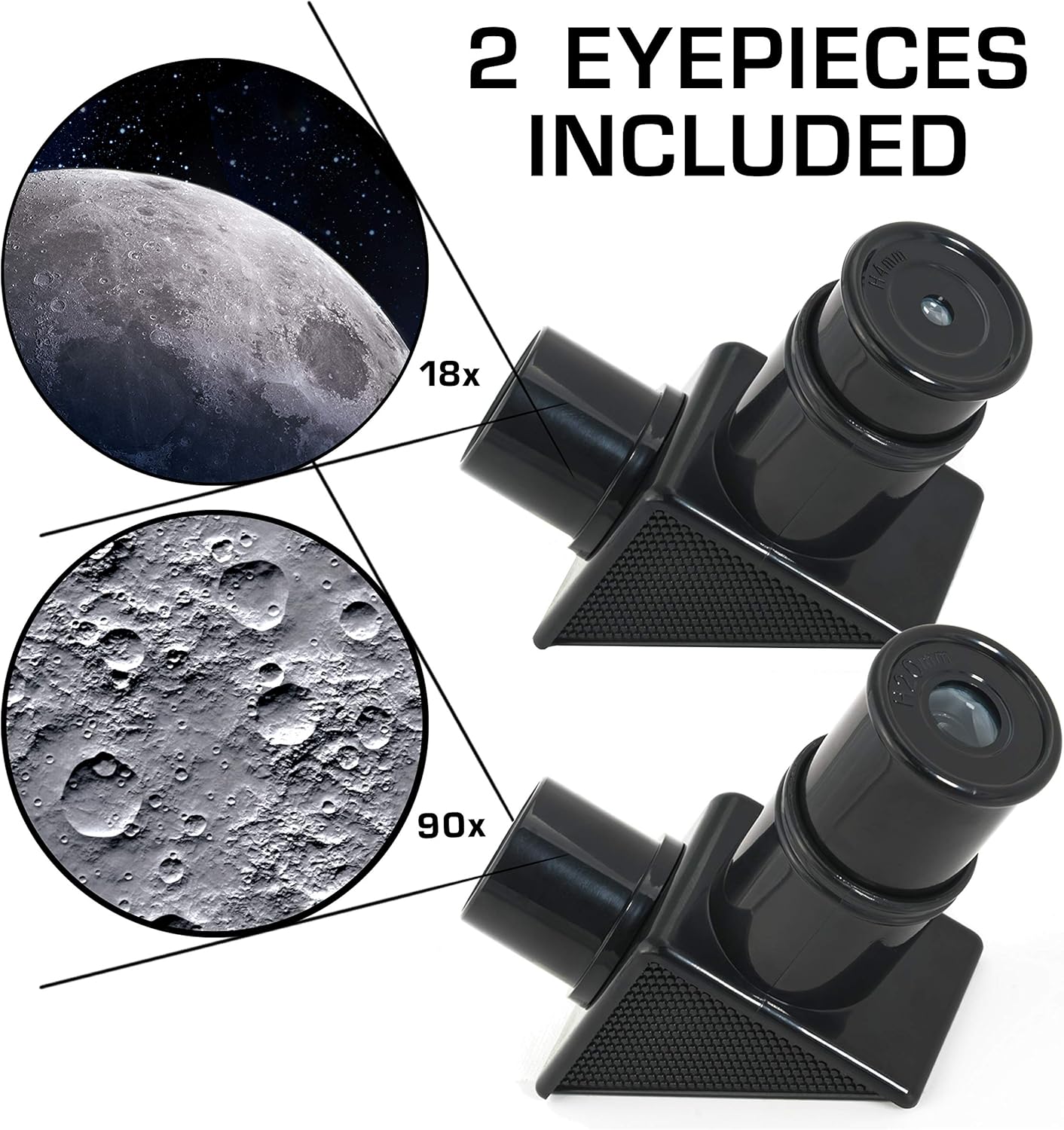 NASA Lunar Telescope for Kids – 90x Magnification, Includes Two Eyepieces, Tabletop Tripod, and Finder Scope- Kids Telescope for Astronomy Beginners, Space Toys, NASA Gifts
