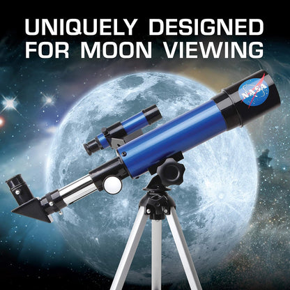NASA Lunar Telescope for Kids – 90x Magnification, Includes Two Eyepieces, Tabletop Tripod, and Finder Scope- Kids Telescope for Astronomy Beginners, Space Toys, NASA Gifts