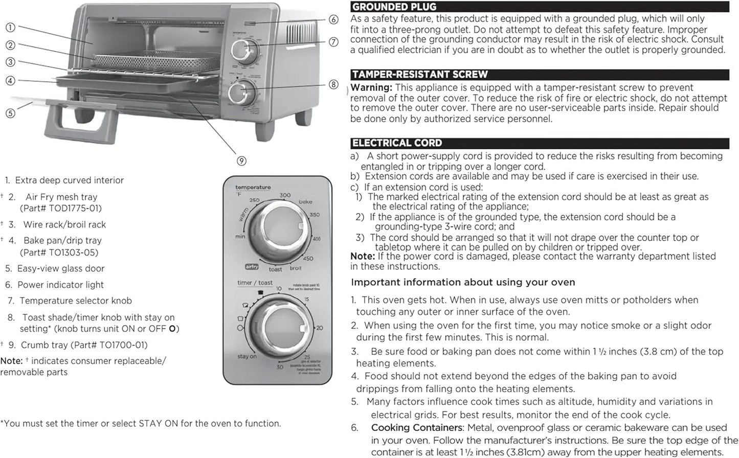 Crisp 'N Bake Air Fry Countertop Convection Toaster Oven, Medium Capacity