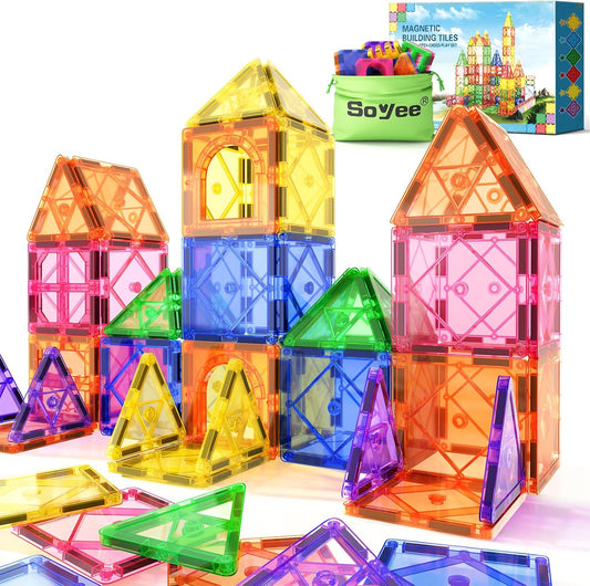 Magnetic Tiles Toddler Toys Magnetic Building Blocks for Kids Ages 3-12 STEM Educational Toys for Girls & Boys Sensory Play for Preschool Learning Classroom Must Have Decor