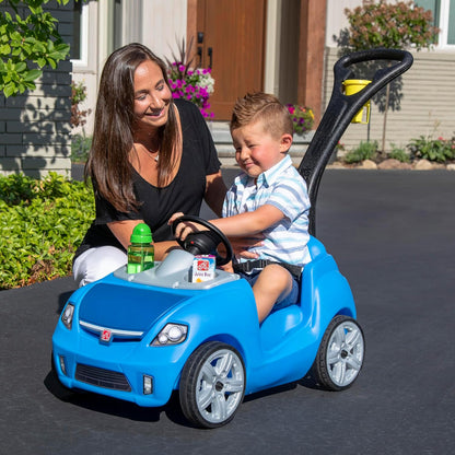 Whisper Ride II Buggy Kids Push Car, Ride On Toy, Stroller Substitute, Includes Seat Belt & Horn, Made of Durable Plastic, Max Weight 50 lbs., For Toddlers 1.5-4 Years Old, Blue