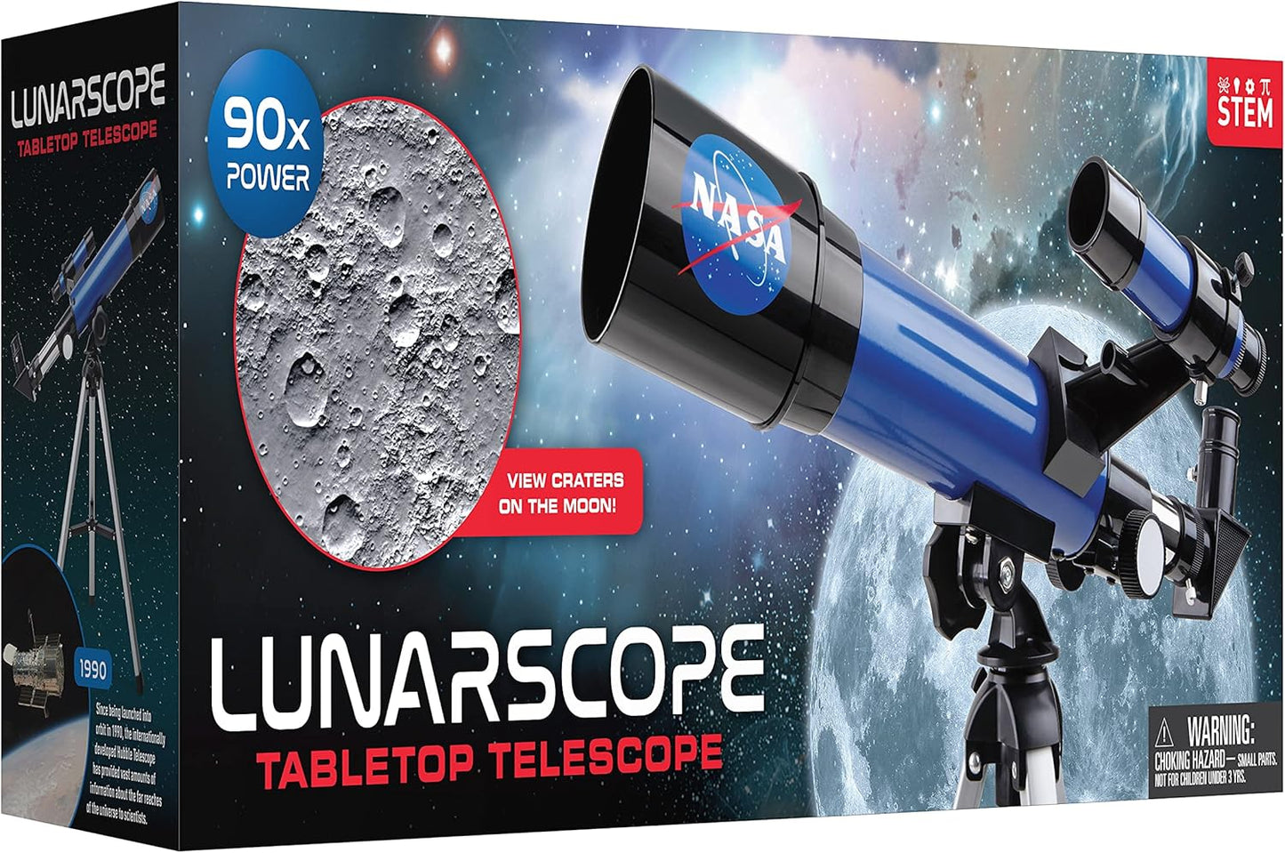 NASA Lunar Telescope for Kids – 90x Magnification, Includes Two Eyepieces, Tabletop Tripod, and Finder Scope- Kids Telescope for Astronomy Beginners, Space Toys, NASA Gifts