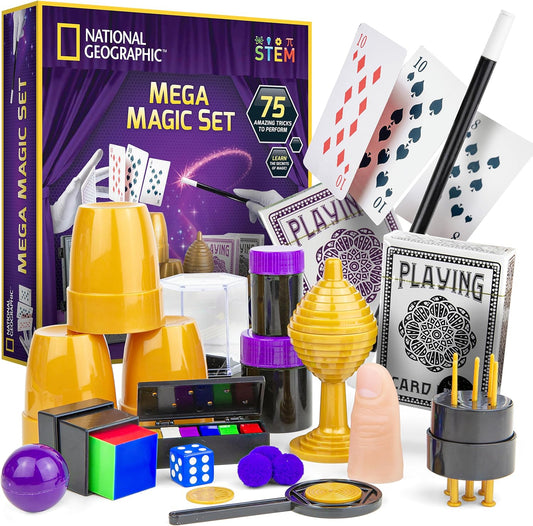 National Geographic Mega Magic Set - More Than 75 Magic Tricks for Kids to Perform with Step-by-Step Video Instructions for Each Trick Shown by a Professional Magician