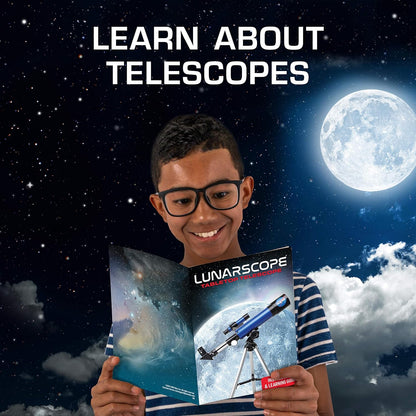 NASA Lunar Telescope for Kids – 90x Magnification, Includes Two Eyepieces, Tabletop Tripod, and Finder Scope- Kids Telescope for Astronomy Beginners, Space Toys, NASA Gifts