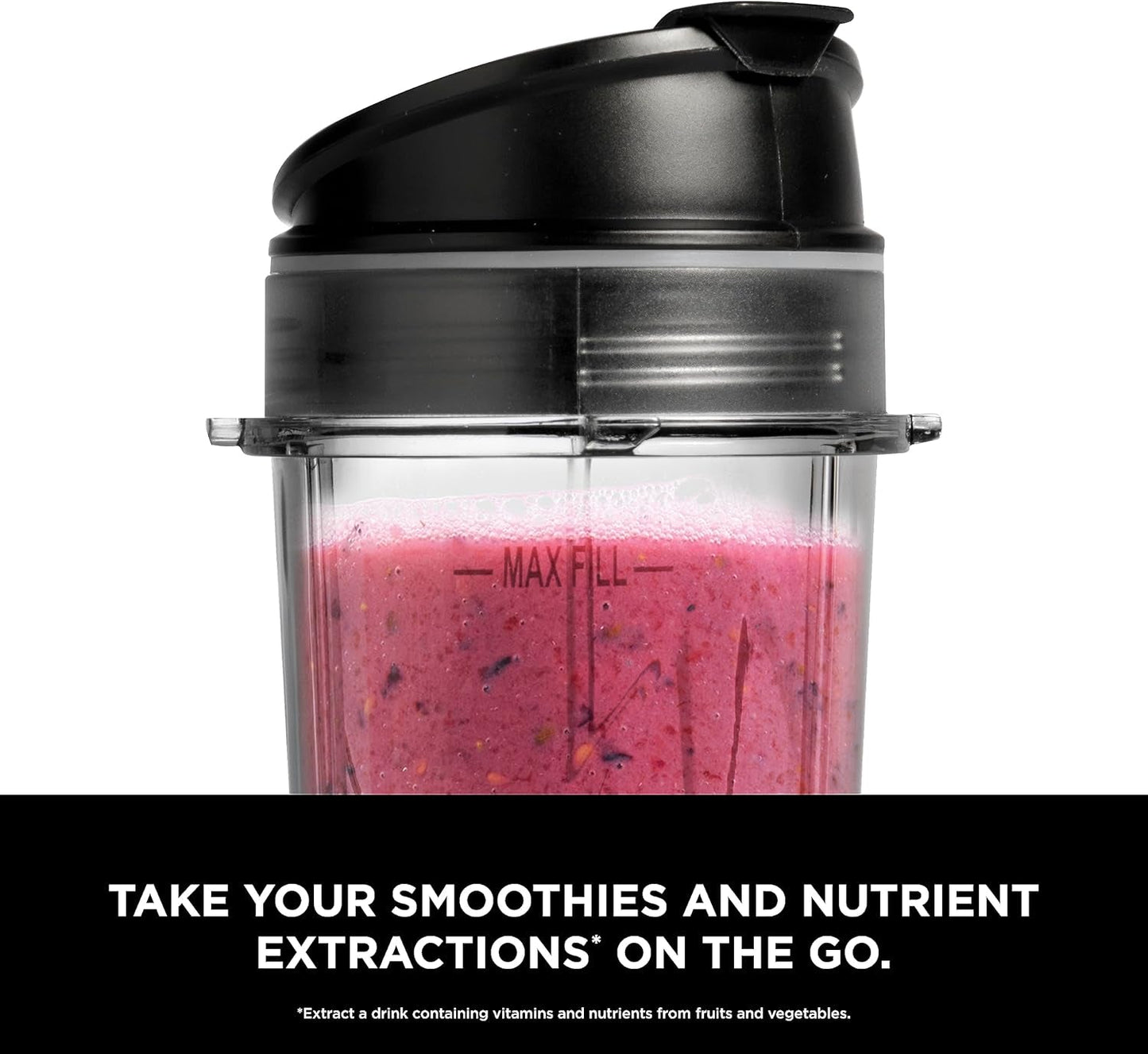 Fit Compact Personal Blender, Portable Blender for-Smoothies, Shakes, Food Prep, and Frozen Blending, 700-Watt Base, (2) 16-oz. Cups and Spout Lids, Black QB3001SS