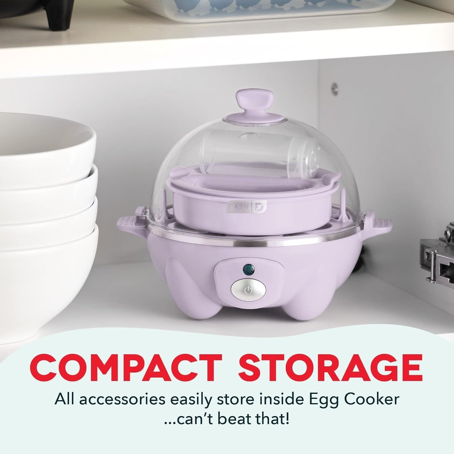 Rapid Egg Cooker: 7 Egg Capacity Electric Egg Cooker for Hard Boiled Eggs, Poached Eggs, Scrambled Eggs, or Omelets with Auto Shut Off Feature - Lavender